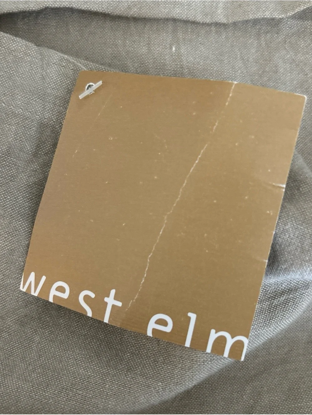 West Elm Linen Square 20x20 pillow in Taupe NWT
